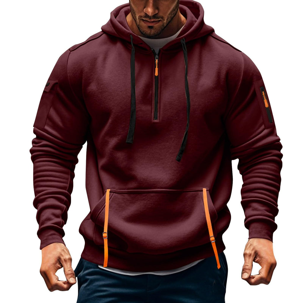 Men's Tactical Fleece Hoodie with Zip Pockets
