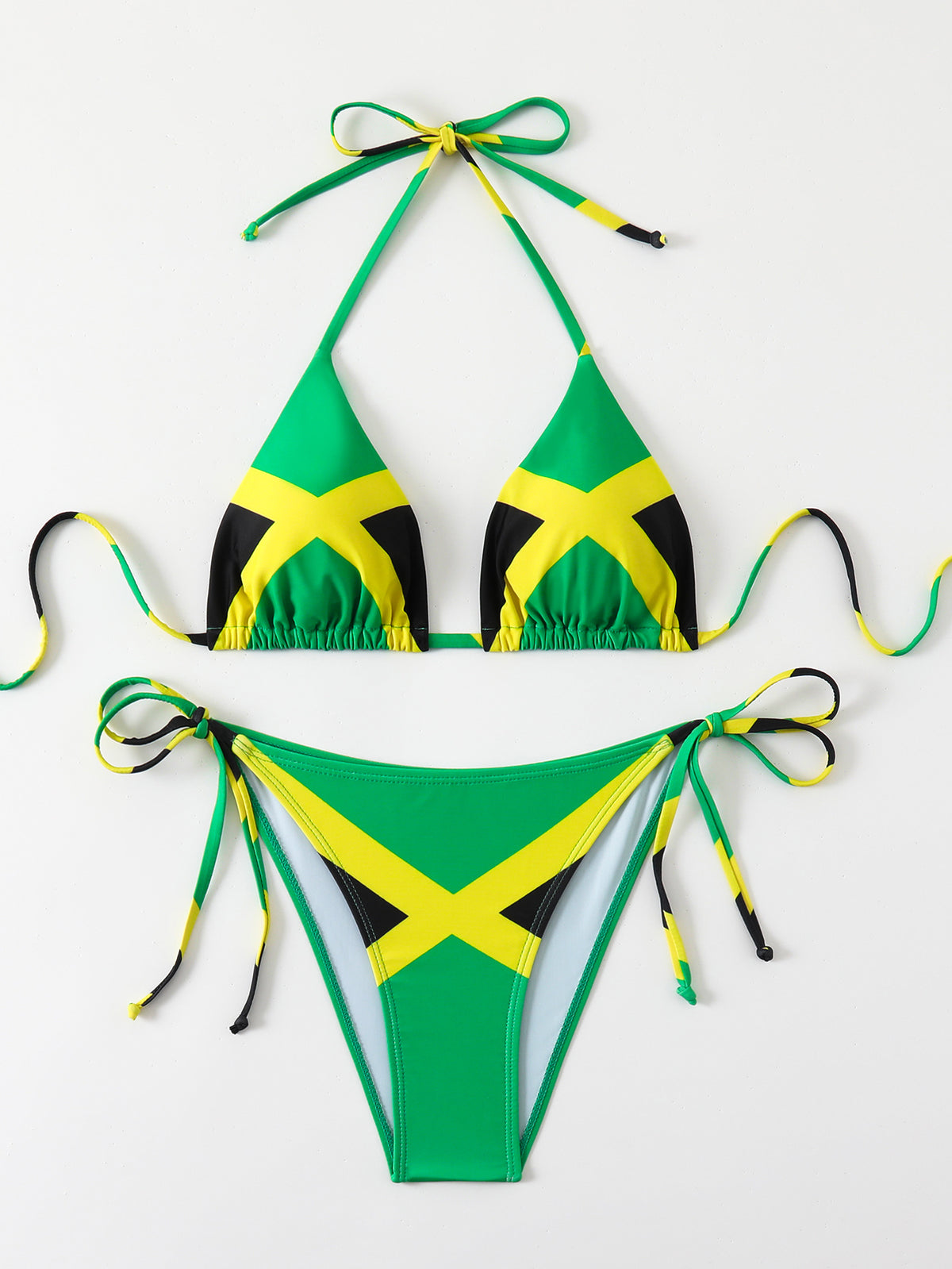 Kingston Flag-Print Triangle Bikini, view 7