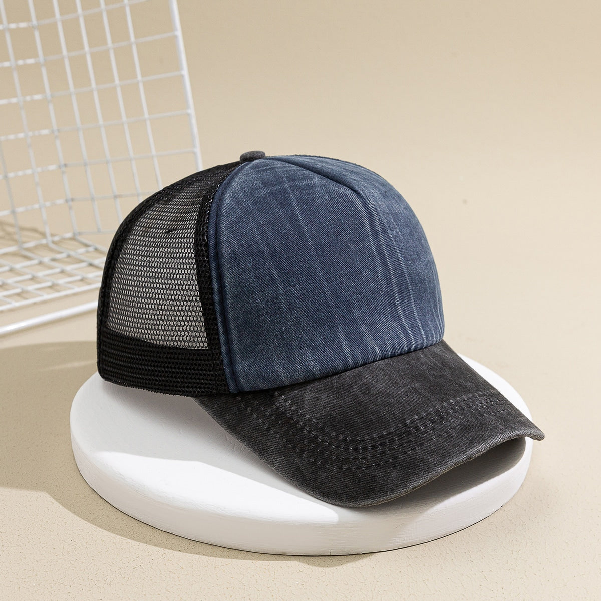 Two-Tone Mesh Trucker Cap - color options