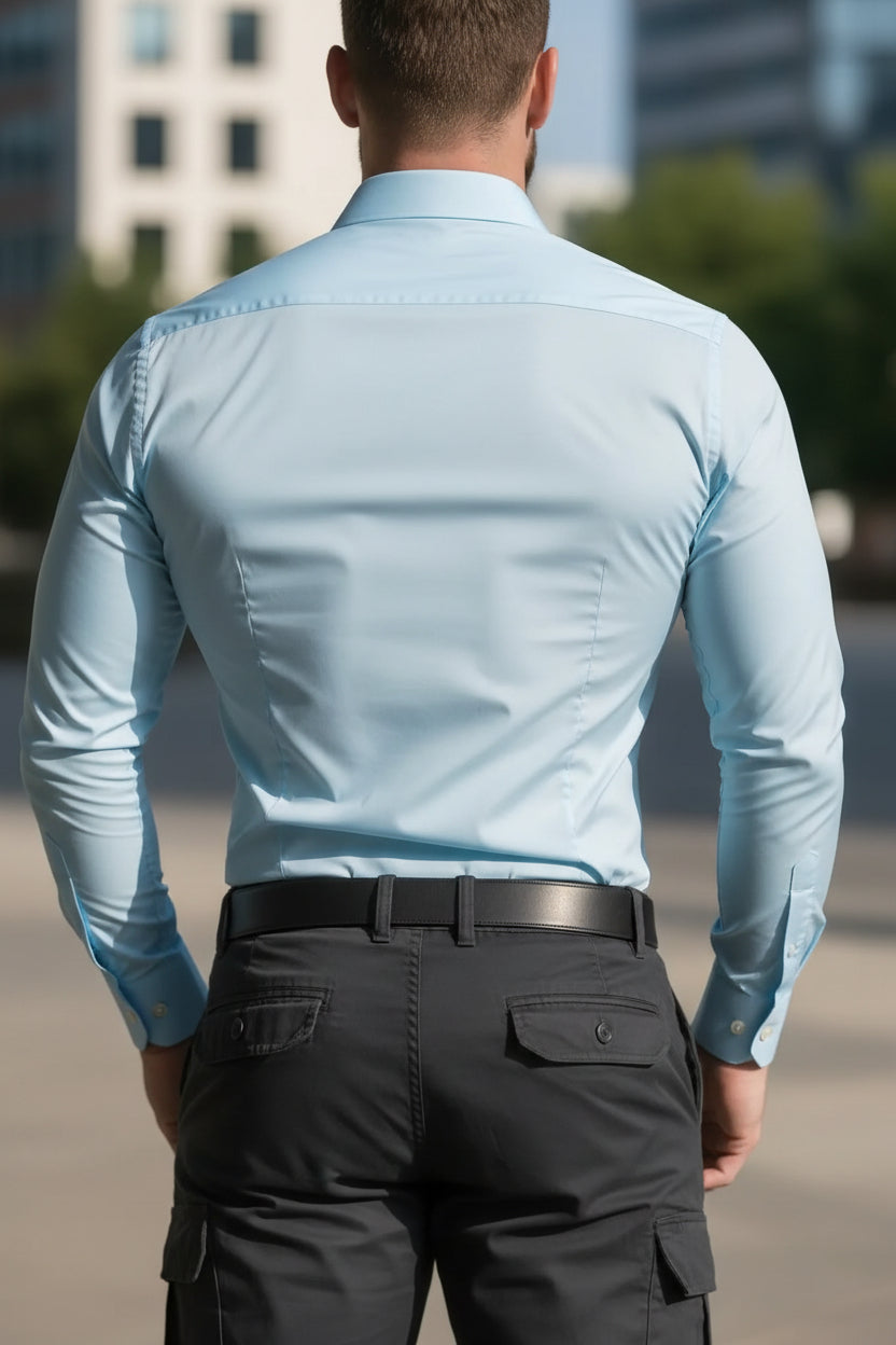 Flex Dress — Men's Four-Way Stretch Slim-Fit Dress Shirt - Undefyning Lynes
