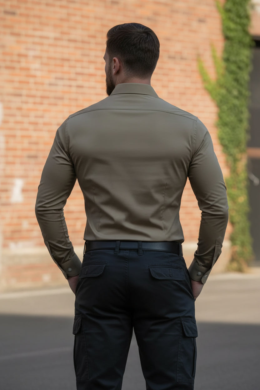Flex Dress — Men's Four-Way Stretch Slim-Fit Dress Shirt - Undefyning Lynes