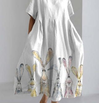 Floor-Length Printed Maxi Dress – Women's Loose Milk-Silk Urban Statement Dress - Undefyning Lynes
