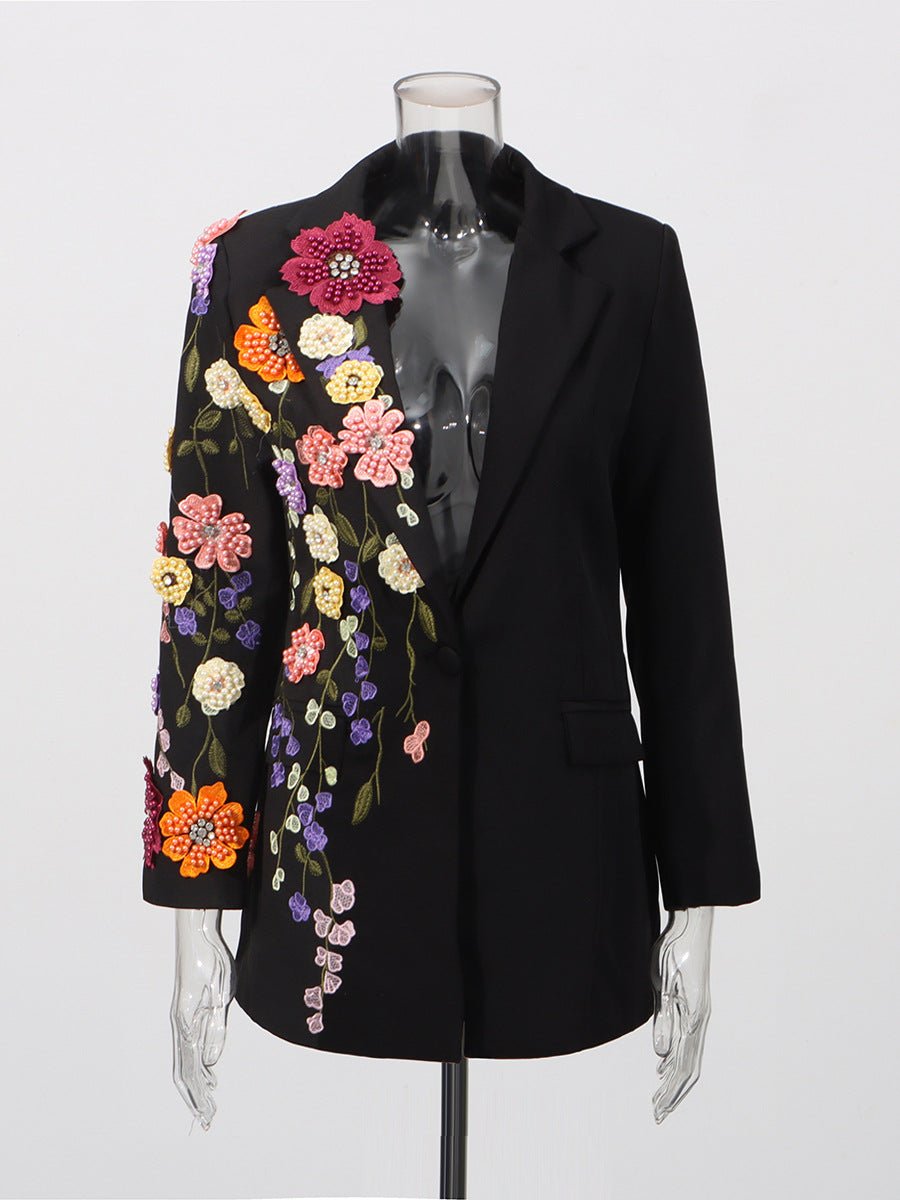 Floral Embroidered Statement Blazer — Bold Enough to Be the Room - Undefyning Lynes