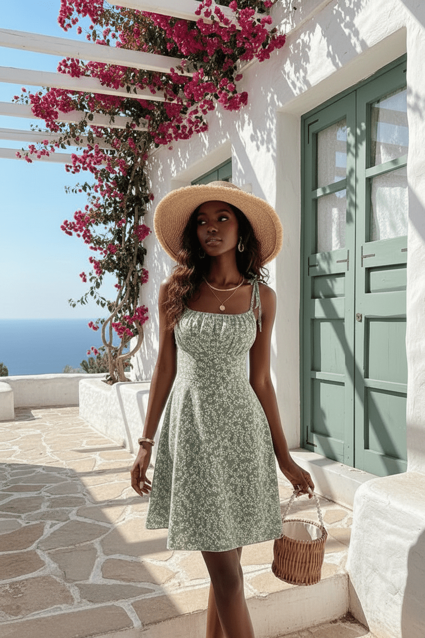 Floral Spaghetti Strap Dress — Women's Sleeveless Beach Mini - Undefyning Lynes