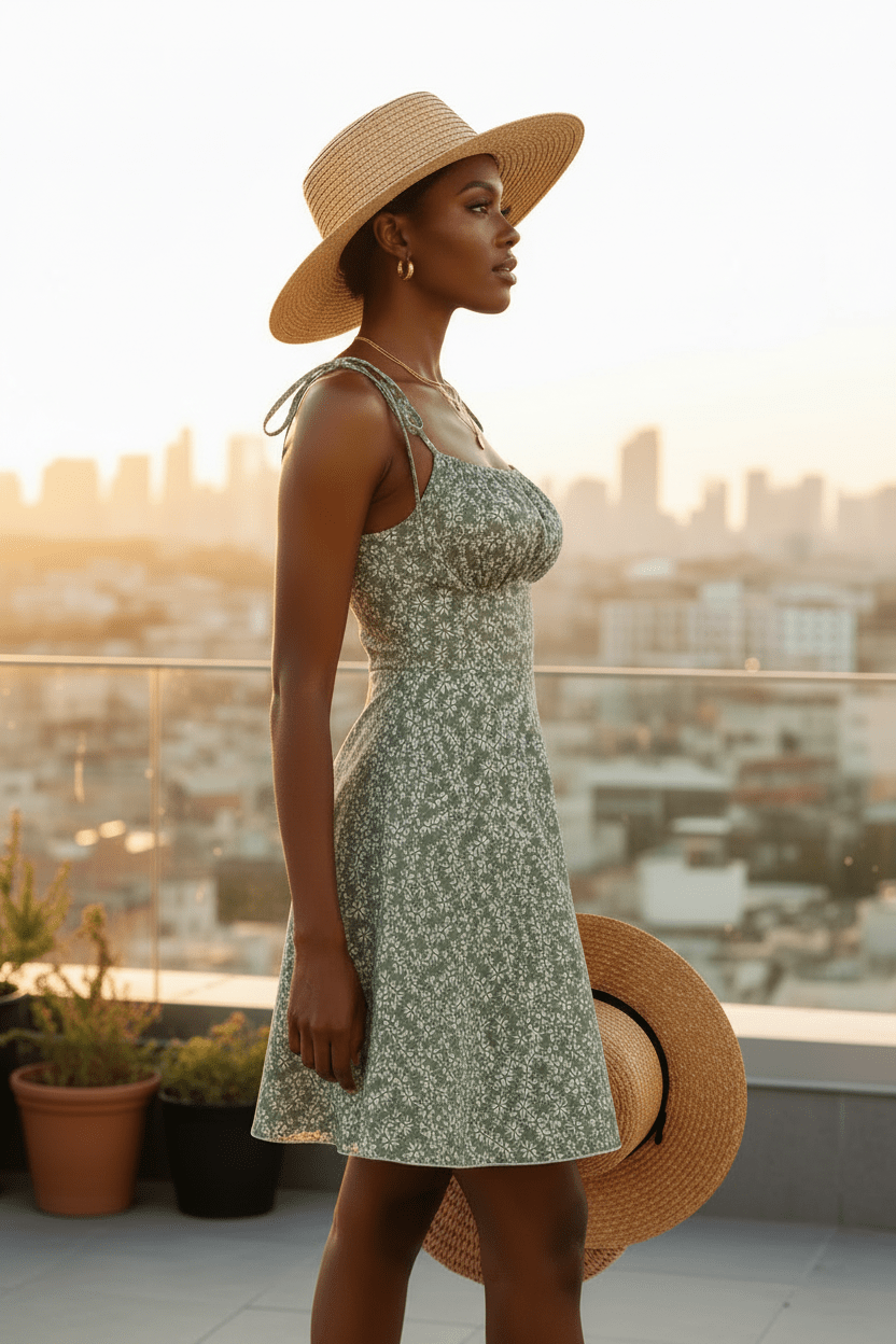 Floral Spaghetti Strap Dress — Women's Sleeveless Beach Mini - Undefyning Lynes