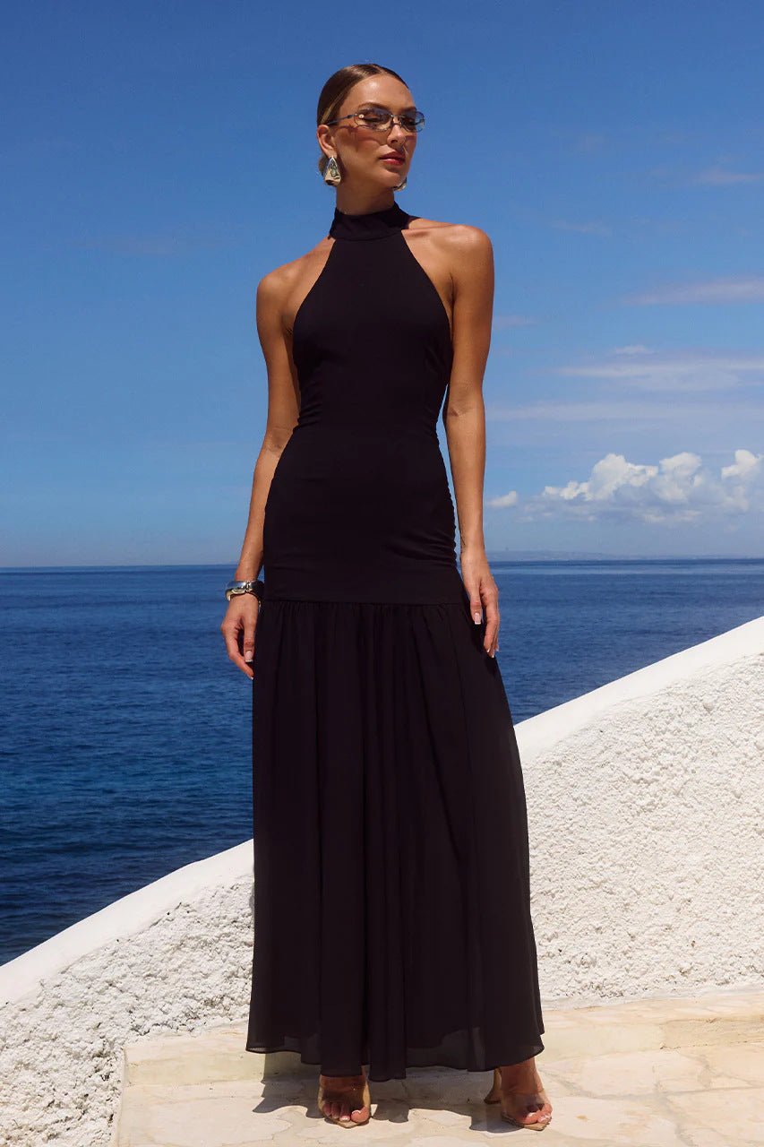 Flowing Resort-style Patchwork Maxi Dress, Fairy-like Gown - Undefyning Lynes