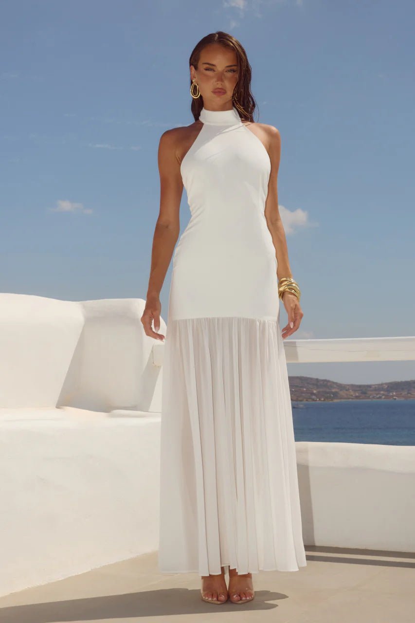 Flowing Resort-style Patchwork Maxi Dress, Fairy-like Gown - Undefyning Lynes