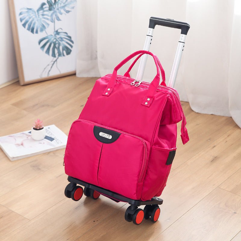 Foldable Waterproof Oxford Travel Bag — Rolling Carry-On with Backpack Straps - Undefyning Lynes