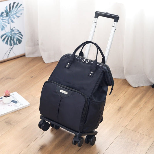 Foldable Waterproof Oxford Travel Bag — Rolling Carry-On with Backpack Straps - Undefyning Lynes