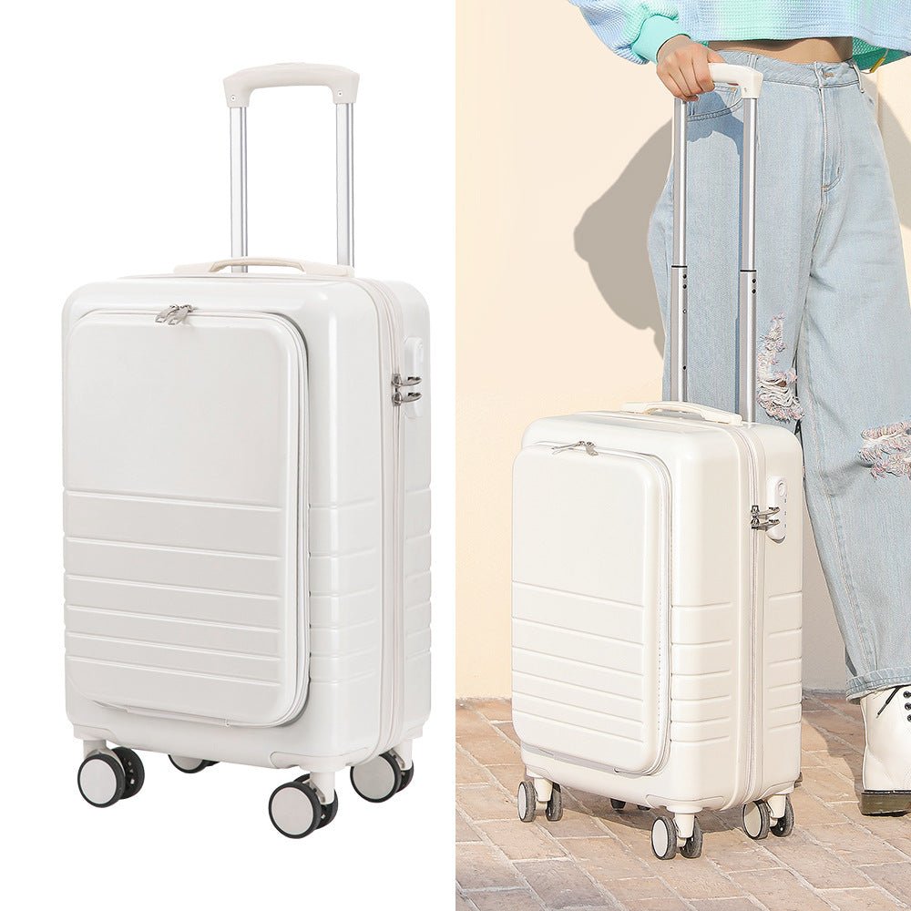 Front-Opening Frosted Hardshell Suitcase — Anti-Theft Expandable Spinner Luggage - Undefyning Lynes