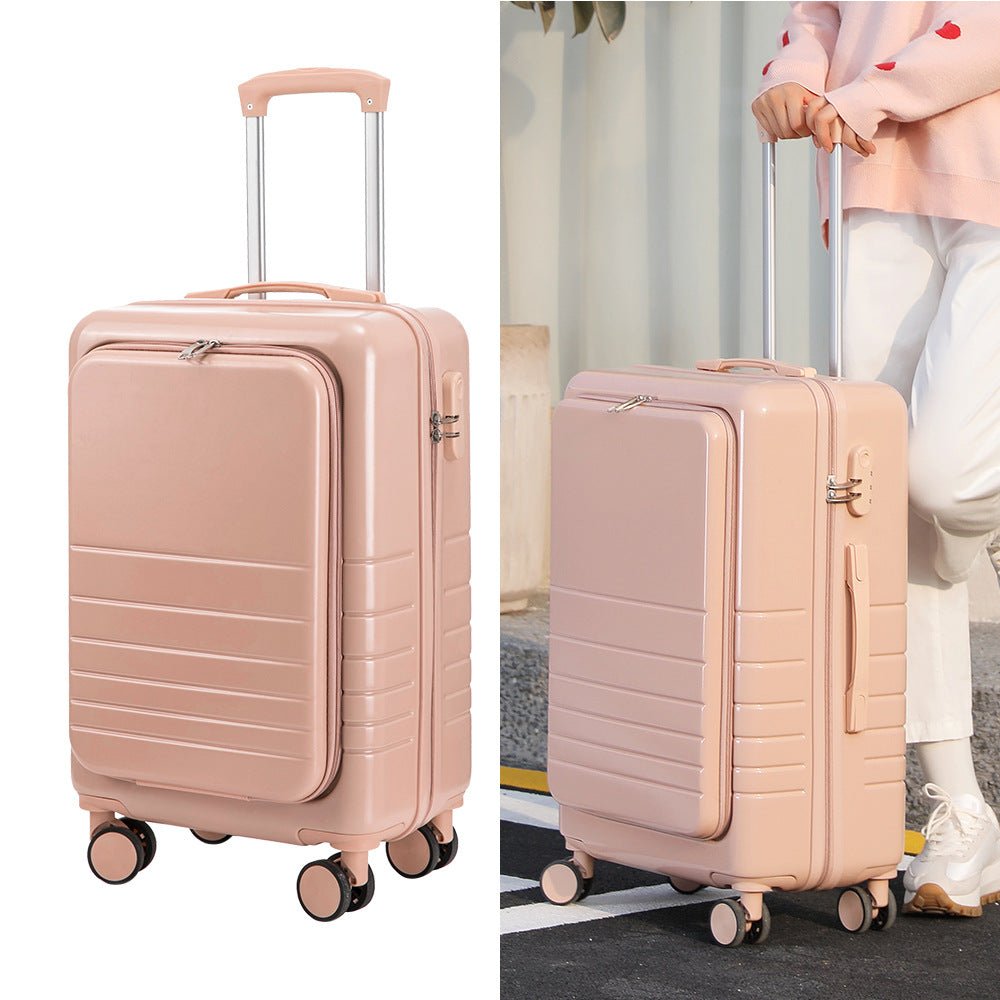 Front-Opening Frosted Hardshell Suitcase — Anti-Theft Expandable Spinner Luggage - Undefyning Lynes