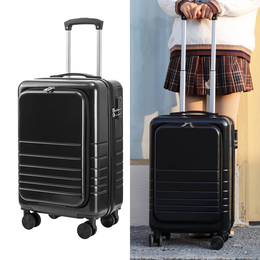 Front-Opening Frosted Hardshell Suitcase — Anti-Theft Expandable Spinner Luggage - Undefyning Lynes