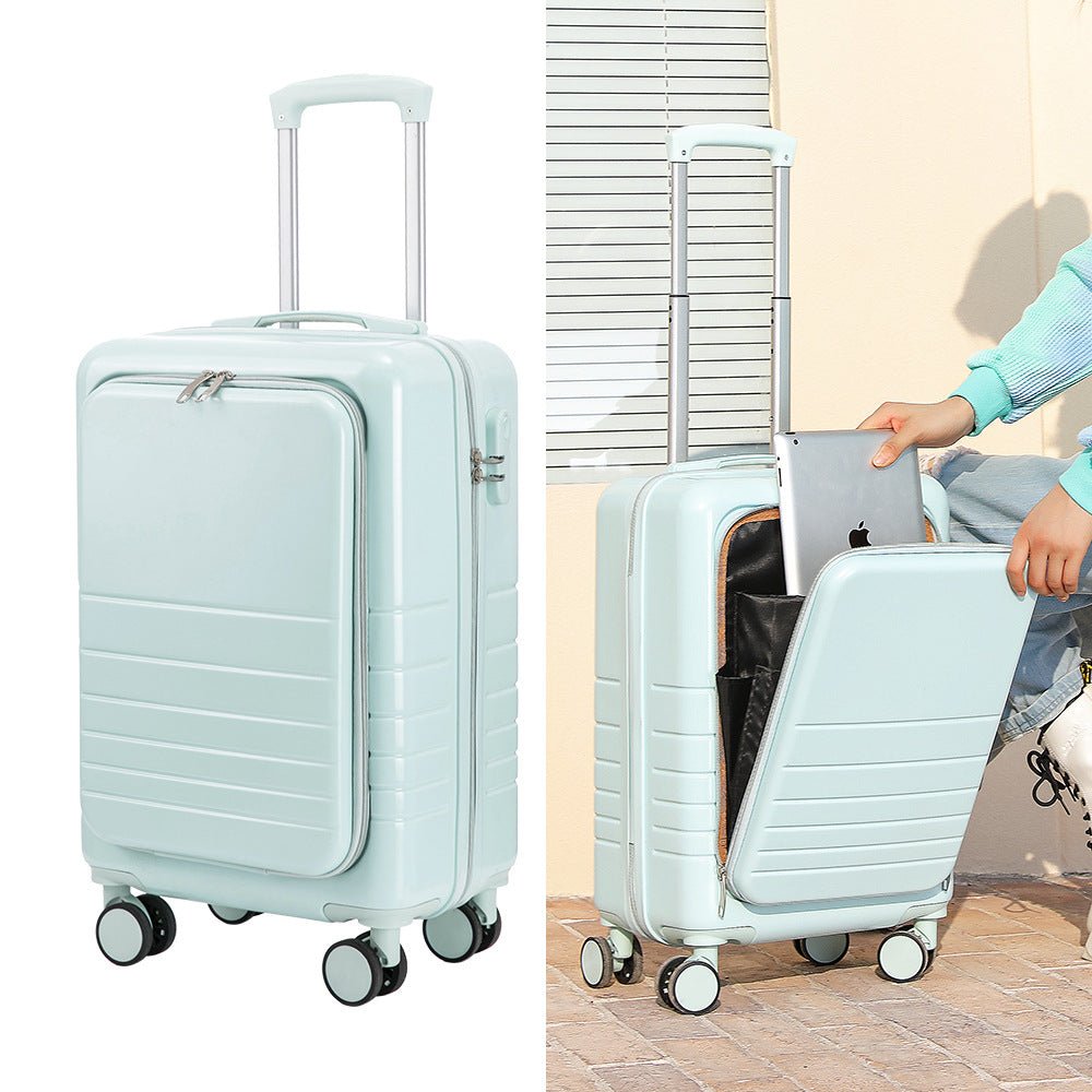 Front-Opening Frosted Hardshell Suitcase — Anti-Theft Expandable Spinner Luggage - Undefyning Lynes