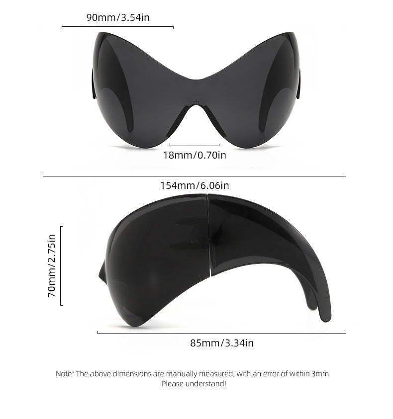 Futuristic Punk Shield Sunglasses — Cyberpunk Wraparound Style - Undefyning Lynes