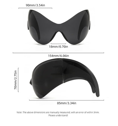 Futuristic Punk Shield Sunglasses — Cyberpunk Wraparound Style - Undefyning Lynes