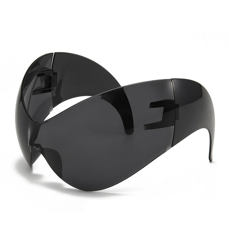 Futuristic Punk Shield Sunglasses — Cyberpunk Wraparound Style - Undefyning Lynes
