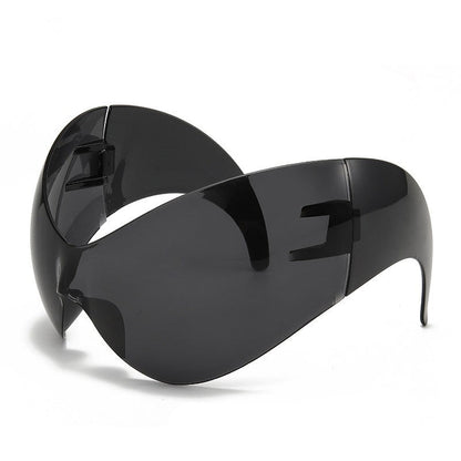 Futuristic Punk Shield Sunglasses — Cyberpunk Wraparound Style - Undefyning Lynes