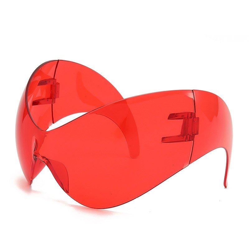 Futuristic Punk Shield Sunglasses — Cyberpunk Wraparound Style - Undefyning Lynes