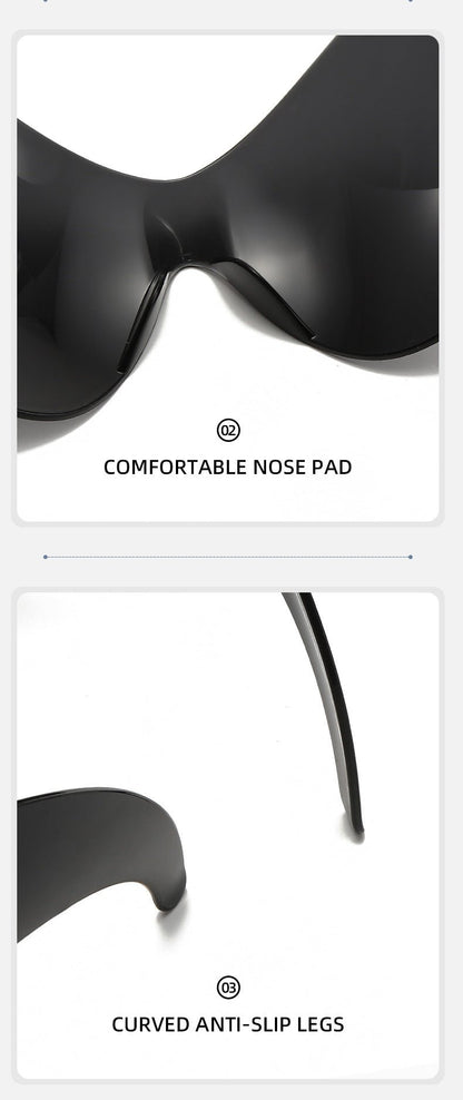 Futuristic Punk Shield Sunglasses — Cyberpunk Wraparound Style - Undefyning Lynes