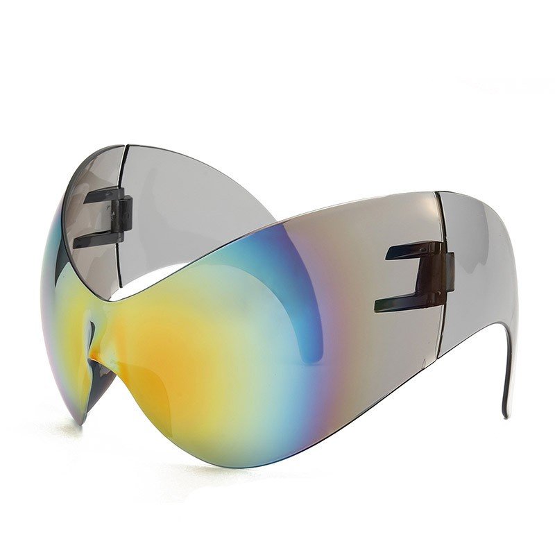 Futuristic Punk Shield Sunglasses — Cyberpunk Wraparound Style - Undefyning Lynes