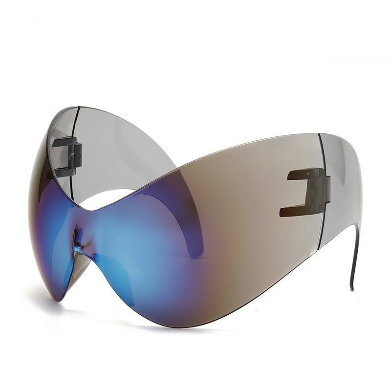 Futuristic Punk Shield Sunglasses — Cyberpunk Wraparound Style - Undefyning Lynes