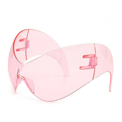 Futuristic Punk Shield Sunglasses — Cyberpunk Wraparound Style - Undefyning Lynes