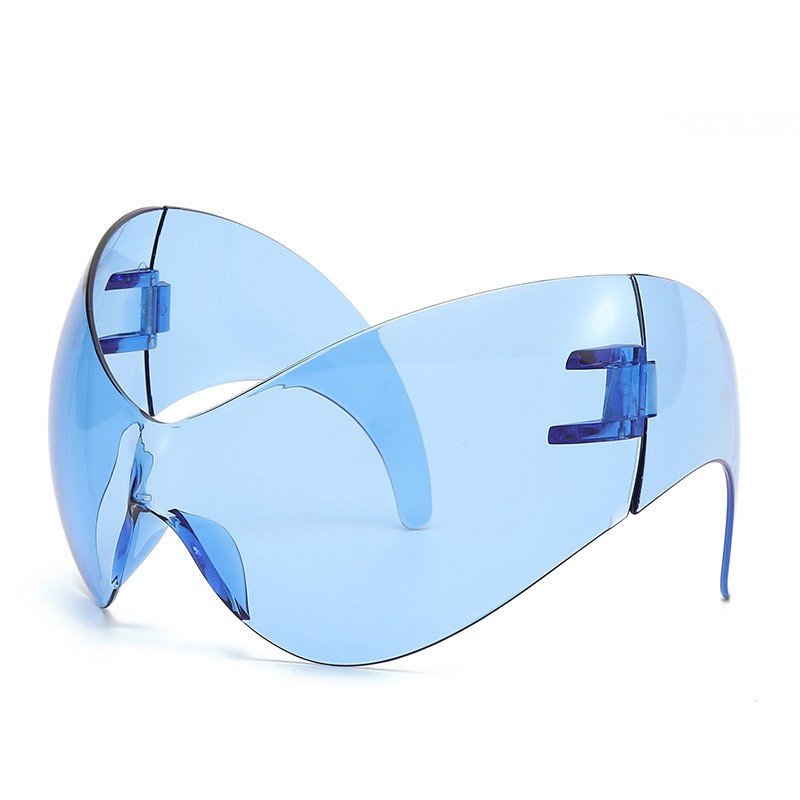 Futuristic Punk Shield Sunglasses — Cyberpunk Wraparound Style - Undefyning Lynes