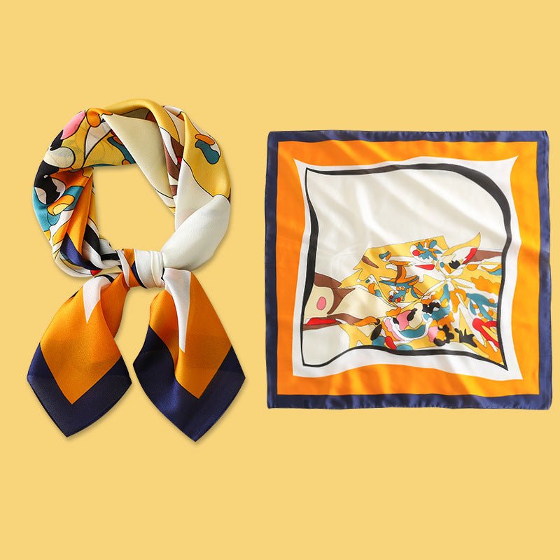 Golden Wheat Silk-Feel Square Scarf: The Ultimate Versatile Accessory - Undefyning Lynes