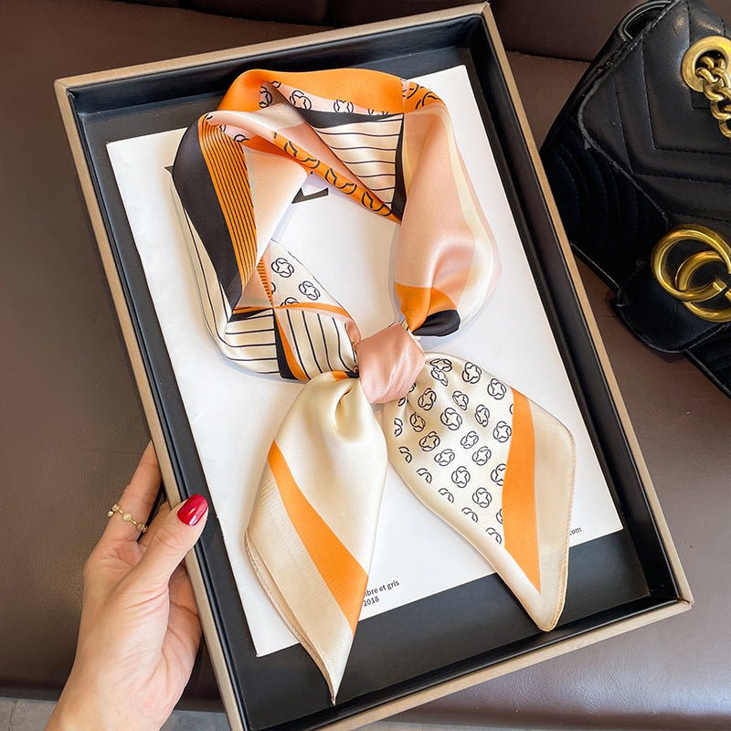 Golden Wheat Silk-Feel Square Scarf: The Ultimate Versatile Accessory - Undefyning Lynes