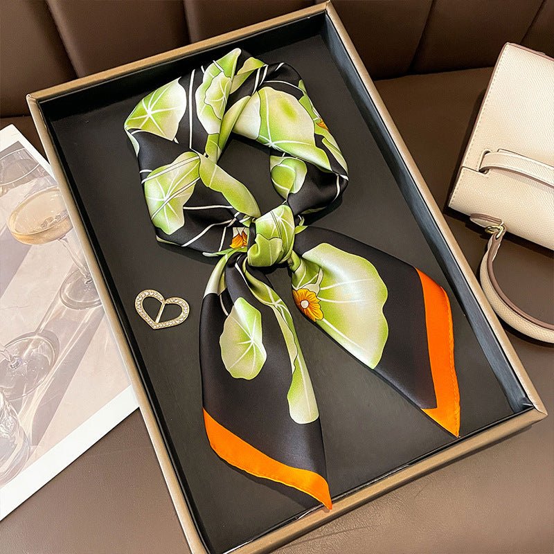 Golden Wheat Silk-Feel Square Scarf: The Ultimate Versatile Accessory - Undefyning Lynes