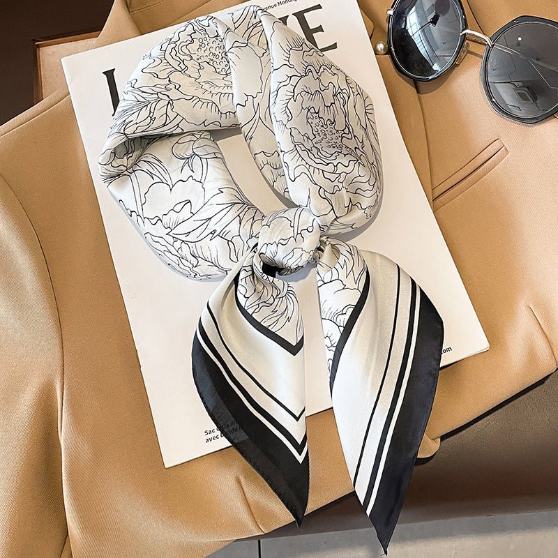 Golden Wheat Silk-Feel Square Scarf: The Ultimate Versatile Accessory - Undefyning Lynes
