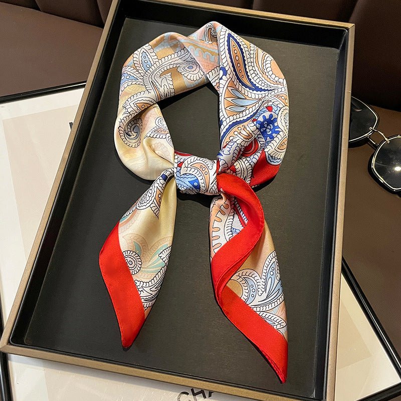 Golden Wheat Silk-Feel Square Scarf: The Ultimate Versatile Accessory - Undefyning Lynes