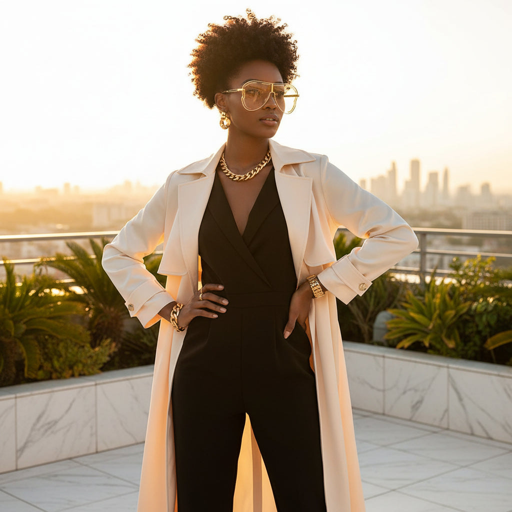 Oversized gold-frame sunglasses in champagne – Undefyning Lynes