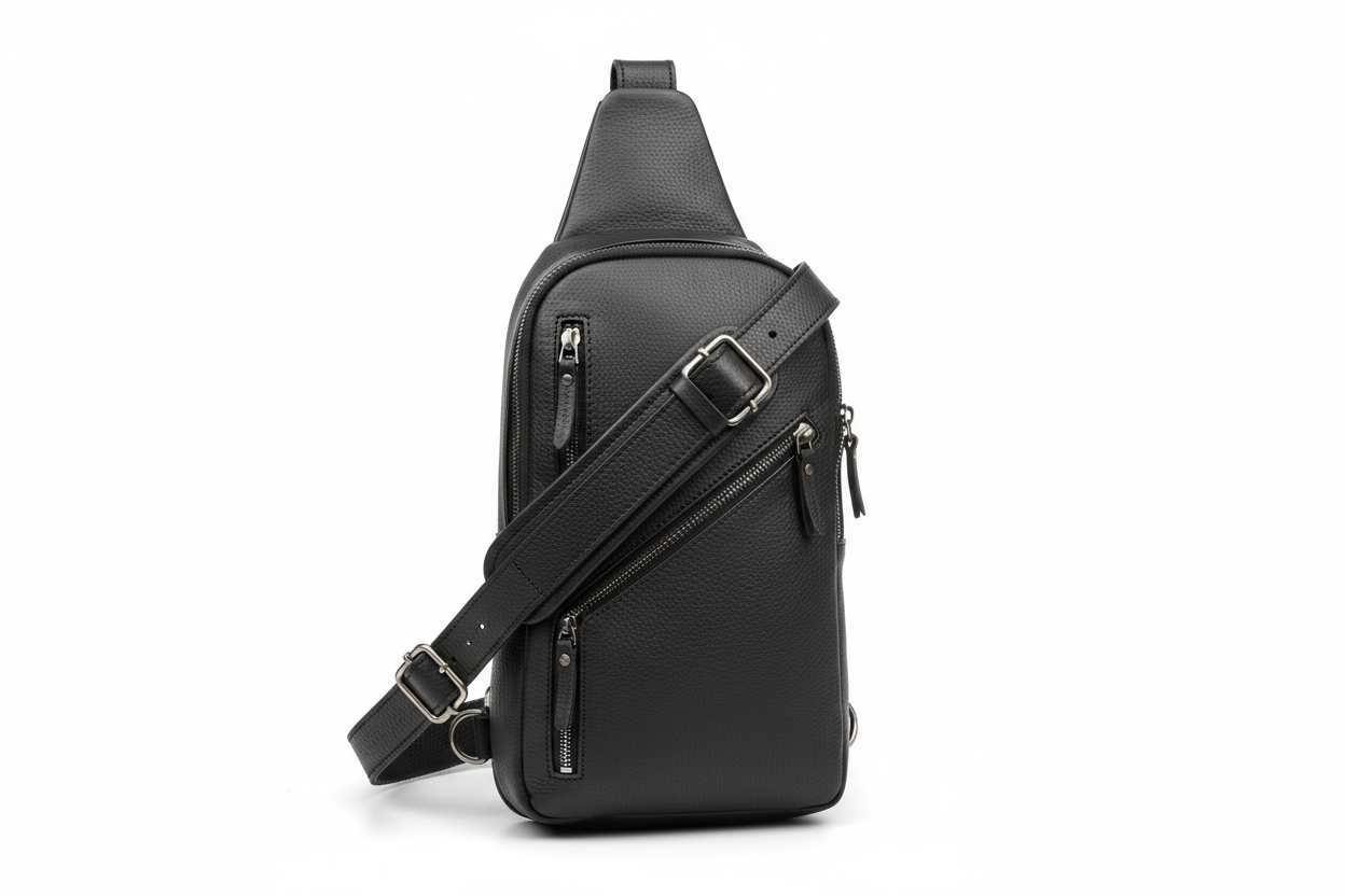 Black Genuine Leather Sling Bag