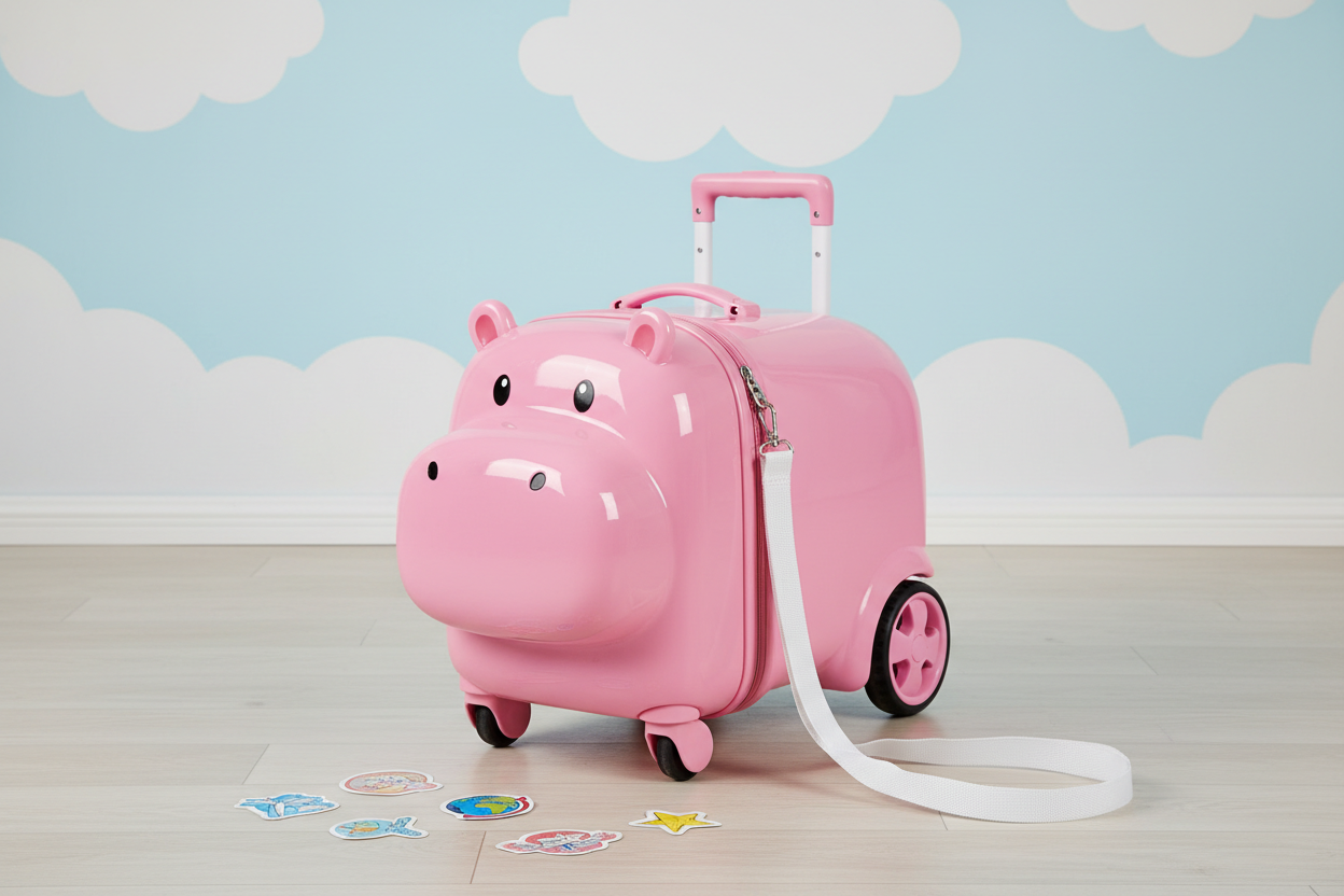 Pink Ride-On Kids Luggage - Travel Fun