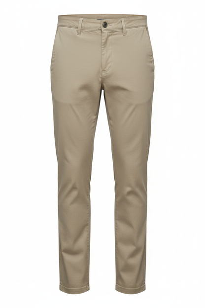 Men's Khaki Casual Straight-Leg Pants