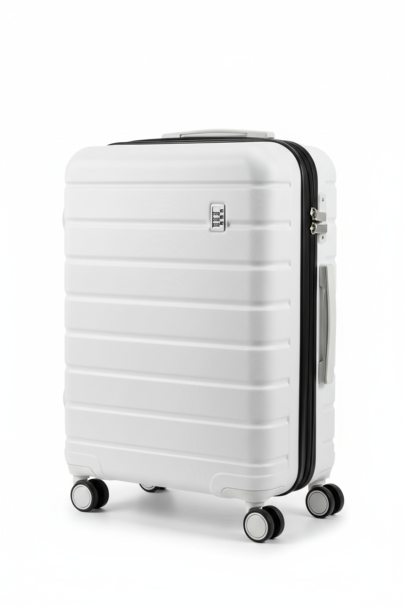 White Hardshell Carry-On Suitcase with TSA Lock