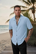 Jacquard Shirt — Men's Hollow-Out Textured Slim-Fit - Undefyning Lynes