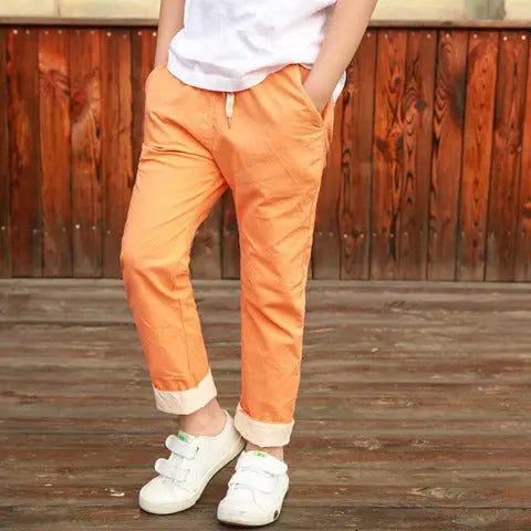 Kids' Premium Cotton-Linen Cropped Pants – Breathable Summer Comfort - Undefyning Lynes