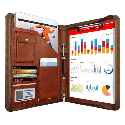 Leather Zipper Planner Bag — Loose-Leaf Envelope Organizer - Undefyning Lynes