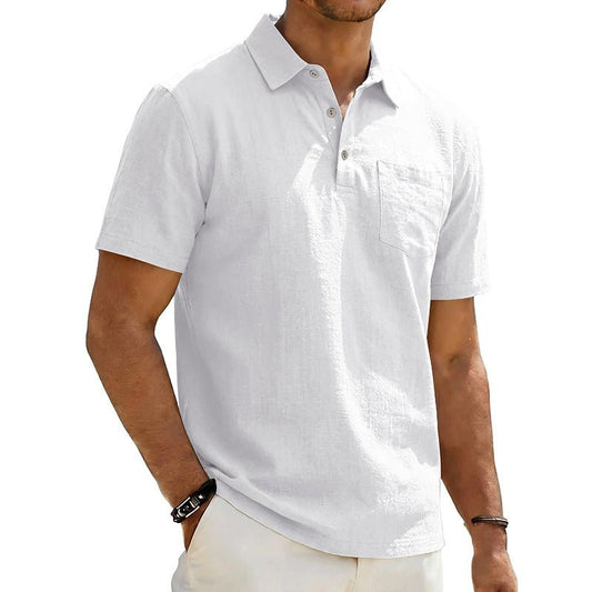 Men's Beach Linen Polo — Loose-Fit Minimalist - Undefyning Lynes