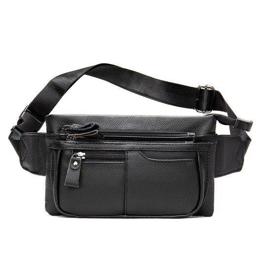 Men's Cowhide Leather Chest Bag — Casual Sport Crossbody - Undefyning Lynes