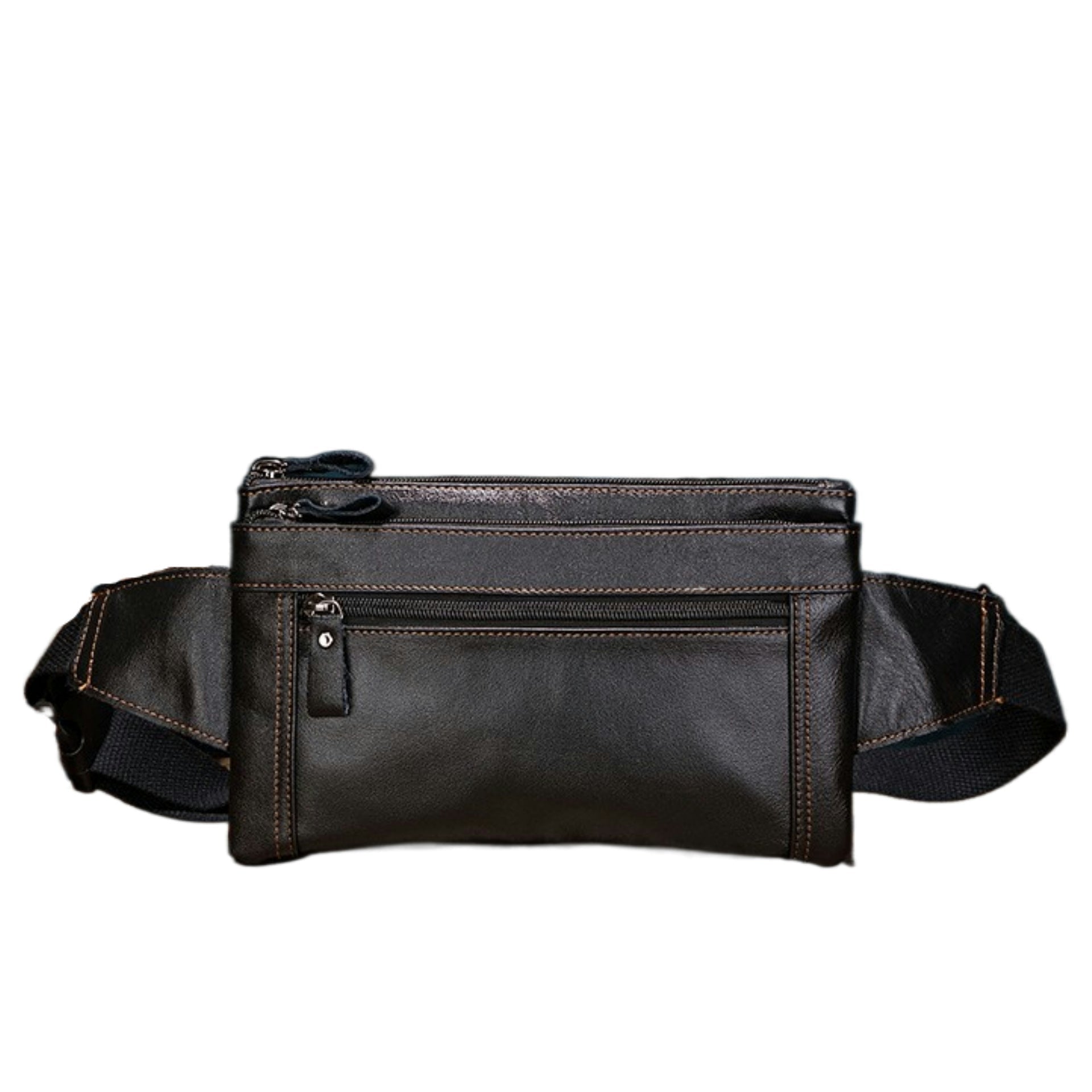 Men's Cowhide Leather Waist Bag — Waterproof Large Capacity - Undefyning Lynes