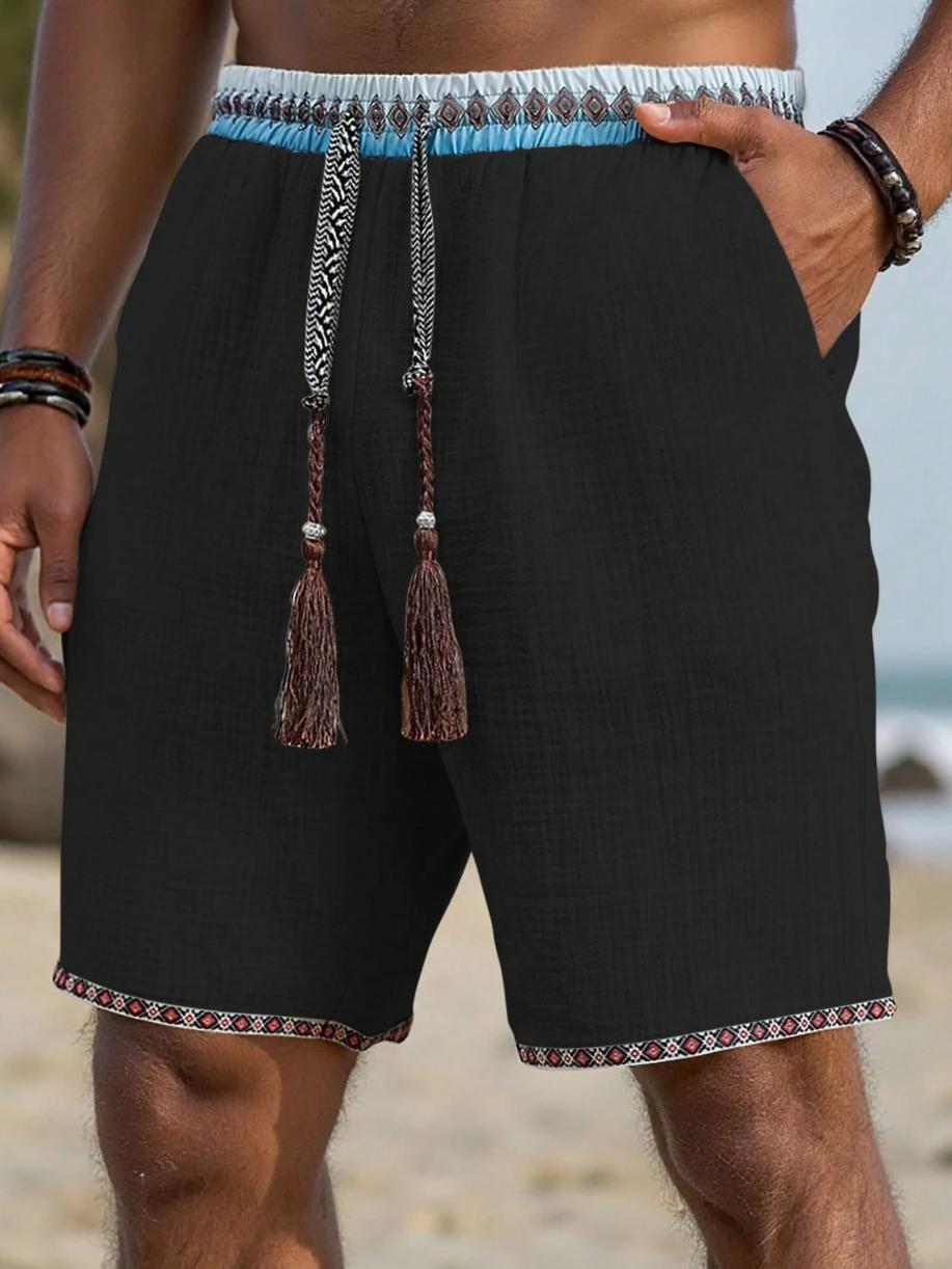 Men's Ethnic-Print Beach Shorts — Breathable Drawstring - Undefyning Lynes