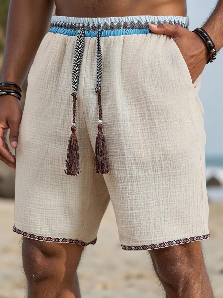Men's Ethnic-Print Beach Shorts — Breathable Drawstring - Undefyning Lynes