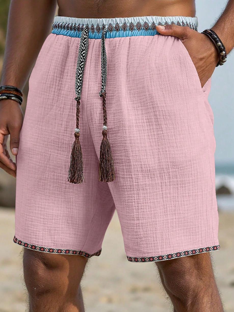 Men's Ethnic-Print Beach Shorts — Breathable Drawstring - Undefyning Lynes