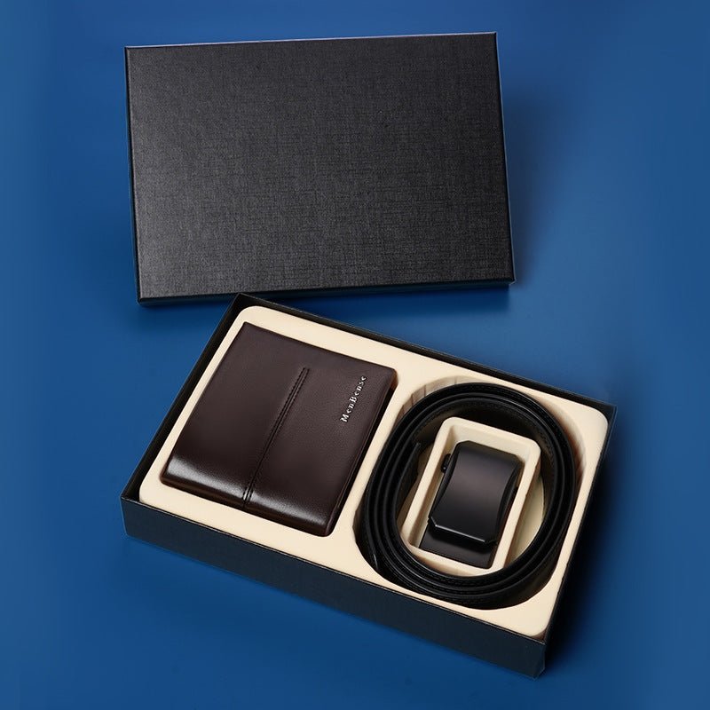 Men's Genuine Leather Belt & Wallet Gift Set – 2 Colors, 5 Lengths - Undefyning Lynes