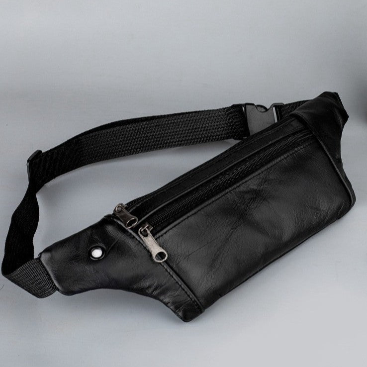 Men's Genuine Leather Running Waist Pack — Invisible Sport Belt - Undefyning Lynes