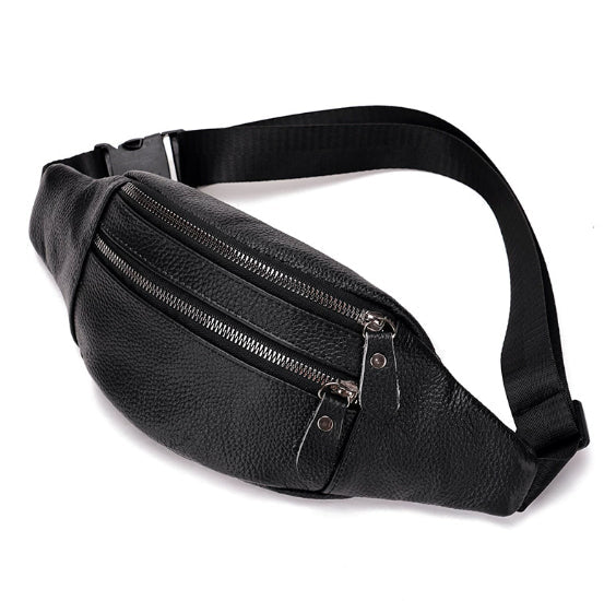 Men's Genuine Leather Running Waist Pack — Invisible Sport Belt - Undefyning Lynes