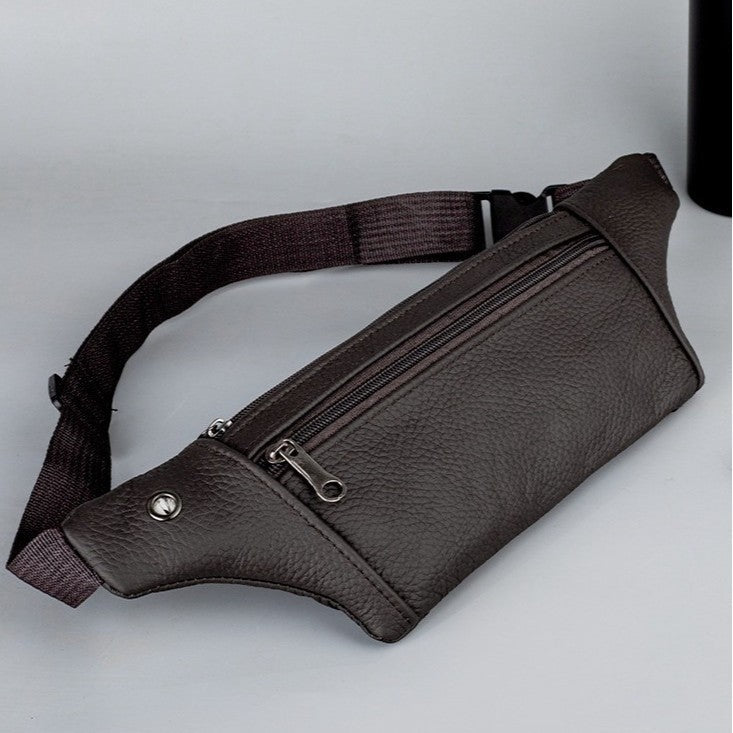 Men's Genuine Leather Running Waist Pack — Invisible Sport Belt - Undefyning Lynes